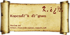 Kopcsák Ágnes névjegykártya